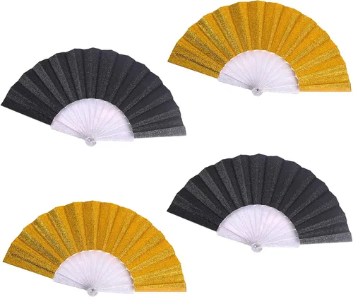 Vista 10 de HUNANBANG 4 abanicos de mano plegables de bambú oriental, solo para adultos, regalo de boda, recuerdos de fiesta, decoración de bricolaje