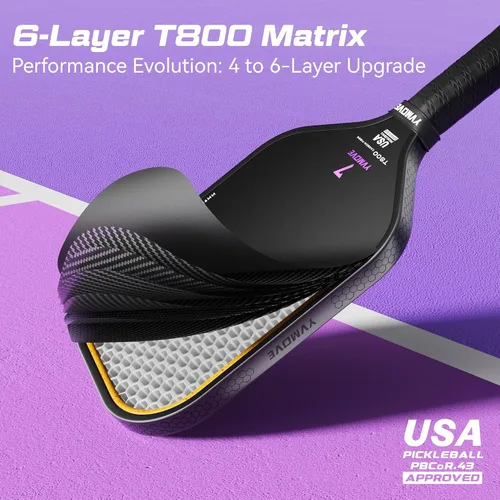 Vista 2 de USAPA Approved Pickleball Paddle 6-Layer T800 Carbon Fiber 16mm Thermoformed Pickleball Racket with High Spin & Extended Grip, Professional