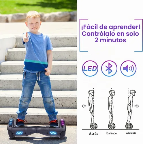 Vista 6 de SISIGAD Scooter Seat Attachment, 6.5'' Self Balancing Scooters Go Kart with Bluetooth and LED Lights