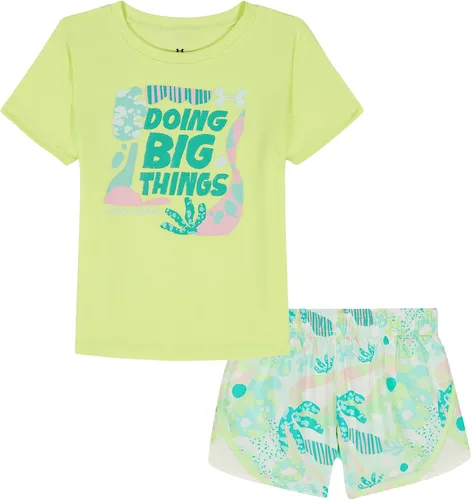 Vista 58 de Under Armour Conjunto de camiseta y pantalones cortos de manga corta de 2 piezas para niña Soft Fabric for Everyday Comfort, Breathable, Lightweight