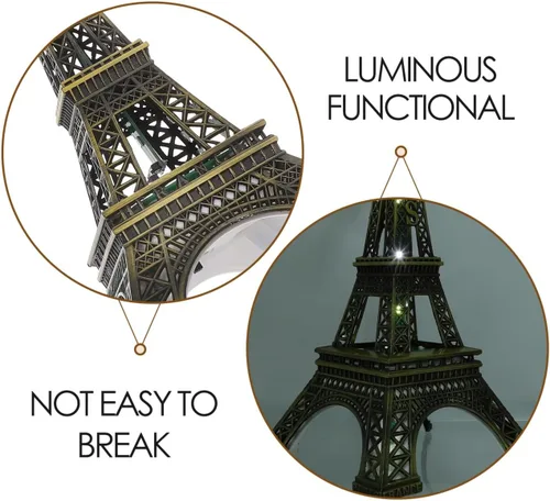 Vista 7 de Torre de luz LED, decoración de torre Eiffel, luz nocturna luminosa para dormitorio y escritorio, modelo de referencia creativo, regalo único