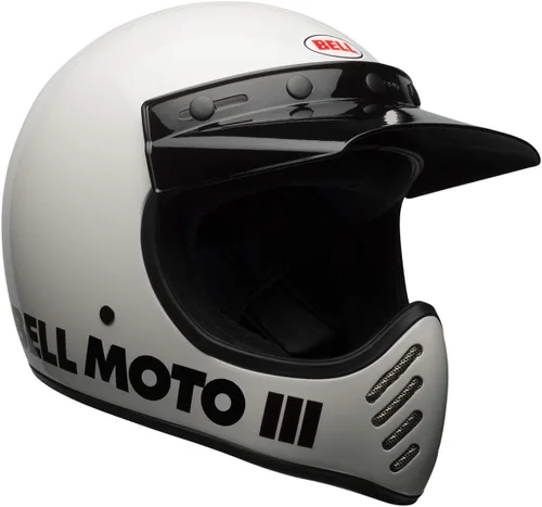Vista 2 de Casco Bell Moto-3, Blanco Clásico, Mediano