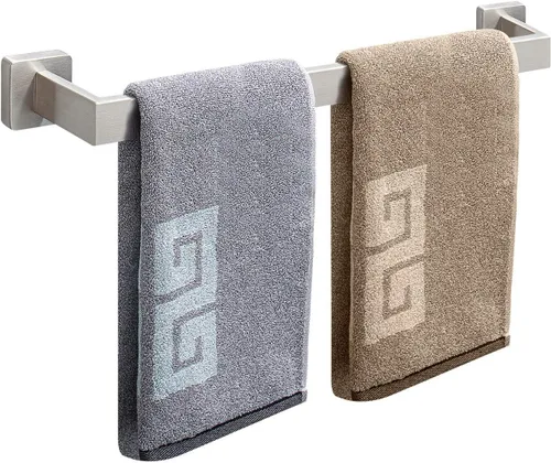 Vista 22 de NearMoon Barra para Toallas, Accesorios de Baño de Acero Inoxidable Cuadrado Engrosado Premium, Estante para Toallas de Ducha para Baño, Soporte