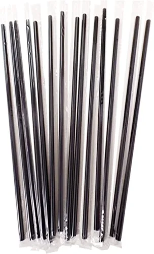 Vista 2 de Paquete de 100 pajitas de plástico, pajitas desechables de 10 pulgadas de largo envueltas individualmente. (10 pulgadas)