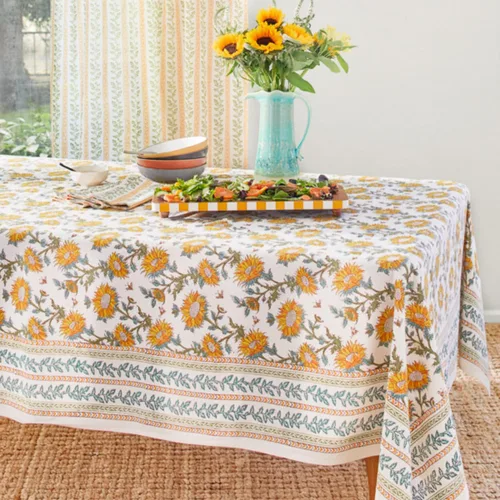 Vista 19 de Saffron Marigold Mantel redondo impreso a mano – Pink Dahlia Daydreams lujoso 100% algodón, lavable, para decoración del hogar, cocina, café o mesa