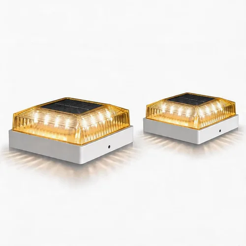 Vista 10 de Luces solares para postes de madera y vinilo de 4 x 4, paquete de 16 Blanco