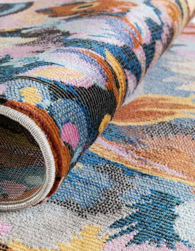 Vista 5 de Unique Loom Blossom Collection - Alfombra rectangular (2 x 3 pies, rectangular, multicolor y negro)