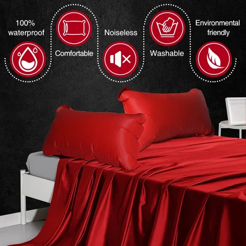 Vista 3 de Sábanas planas impermeables con almohada inflable, protector de colchón para aceites esenciales, masaje, spa, cómodas y fáciles de limpiar