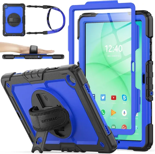 Vista 14 de SEYMAC stock Funda para Samsung Galaxy Tab A8 de 10.5 pulgadas, funda de protección contra caídas de cuerpo completo con protector de pantalla