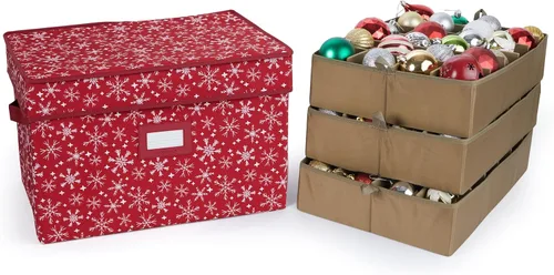 Vista 12 de Covermates Keepsakes – Caja de almacenamiento ajustable de 72 piezas – Capacidad para adornos de 4 pulgadas – Resistente – Asas – apilables