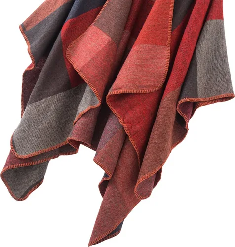 Vista 6 de Urban CoCo Poncho de colores para mujer, chal con frente abierto, color en bloques