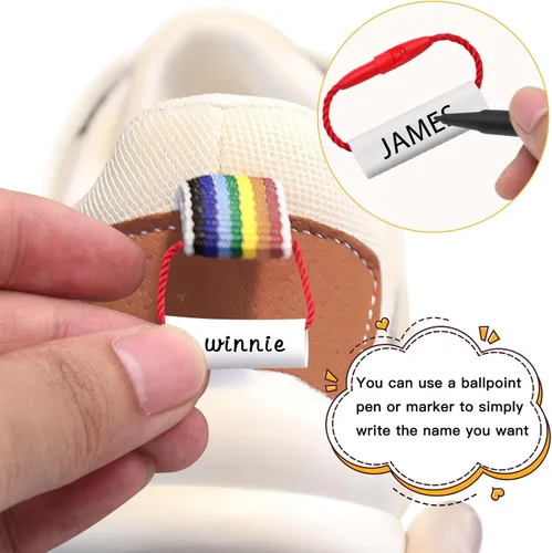 Vista 6 de HVSWLY 100 etiquetas impermeables para nombre de zapatos, etiquetas de botellas de agua, etiquetas de nombre para artículos de guardería, etiquetas
