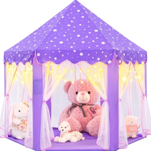 Vista 9 de EVOIONOS Tienda de campaña de princesa para niñas, tienda de campaña de castillo para niñas, tienda de campaña de juego de castillo de princesa