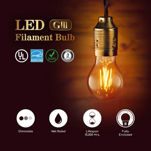 Vista 4 de Euri Lighting VA15-3020e-4 LED regulable A15, 4.5 W (50 W igual) blanco cálido (2700 K), 450 lm, 80CRI, vidrio transparente, ángulo de haz de 320°
