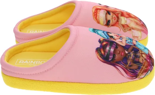 Vista 4 de Rainbow High Conjunto de pijama para niñas, camisón de dormitorio con pantuflas, rosa claro, talla de niño pequeño 45 a 1012