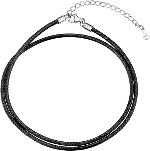 Vista 26 de U7 - Collar de cordón de cuero con cierre de acero inoxidable personalizable/negro, cadena de cuerda de cera tejida impermeable de color a. 2MM