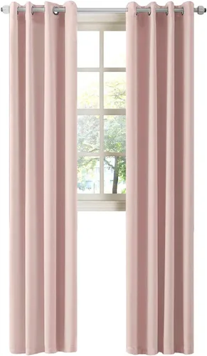 Vista 115 de LA PALMA Cortinas opacas con aislamiento térmico y ojales, para sala de estar, dormitorio, paquete de 2 paneles