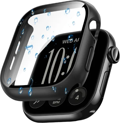 Vista 23 de Goton - Funda impermeable para Apple Watch 38 mm Series 3 2 1, protector de pantalla de vidrio templado, protección completa de policarbonato duro