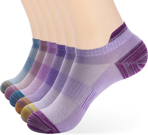 Vista 18 de ATBITER Calcetines de tobillo para mujer, delgados, atléticos, de corte bajo, con lengüeta en el talón, 6 pares 12 pares 4blanco+4negro+4gris