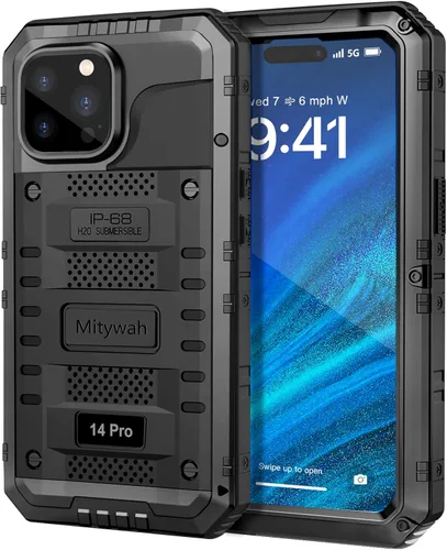 Vista 138 de Mitywah Funda impermeable para iPhone 7/iPhone 8 / iPhone SE 2020, funda de metal resistente de grado militar, protección de cuerpo completo