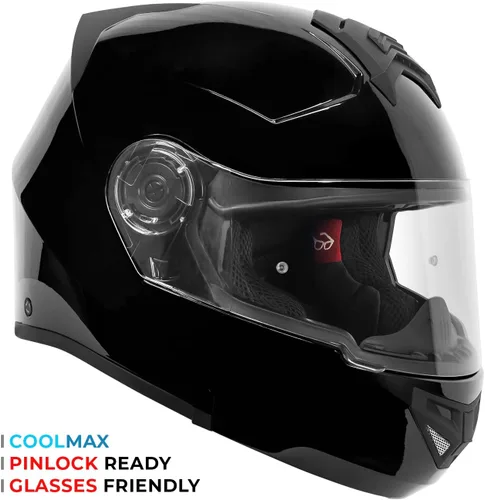 Vista 6 de VCAN VX28 Casco modular de motocicleta abatible de cara completa, aprobado por DOT, almohadilla Coolmax para mejillas y listo para OTG