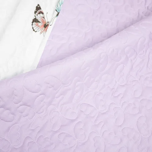 Vista 5 de Lush Decor Flutter Butterfly - Juego de edredón de 2 piezas, bonito cubrecama acolchado, lila, tamaño individual