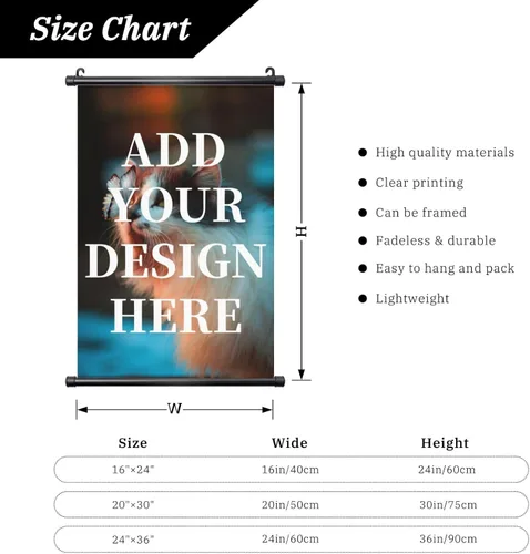 Vista 3 de QXYIYBU Póster colgante personalizado, diseño personalizado de tu propia foto, logotipo, texto, arte de pared, marco de madera ajustable, póster