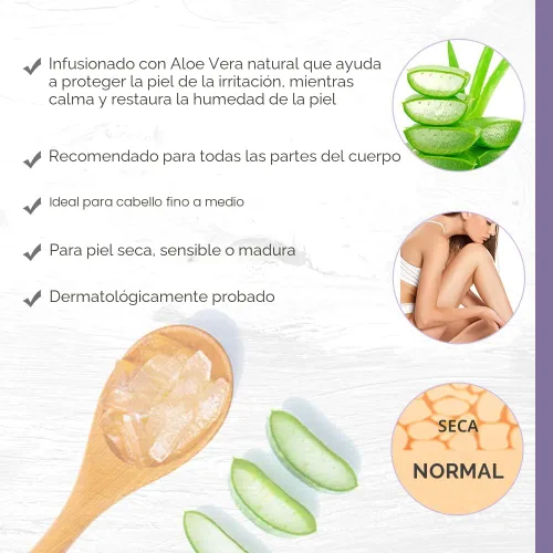 Vista 4 de Cera de depilación para cabello Satin Smooth Aloe Vera 14oz.