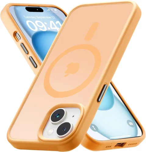 Vista 51 de Tigowos Funda magnética para iPhone 15, resistente a las caídas, sensación de piel mate, a prueba de golpes, ajuste delgado para iPhone 15, negro