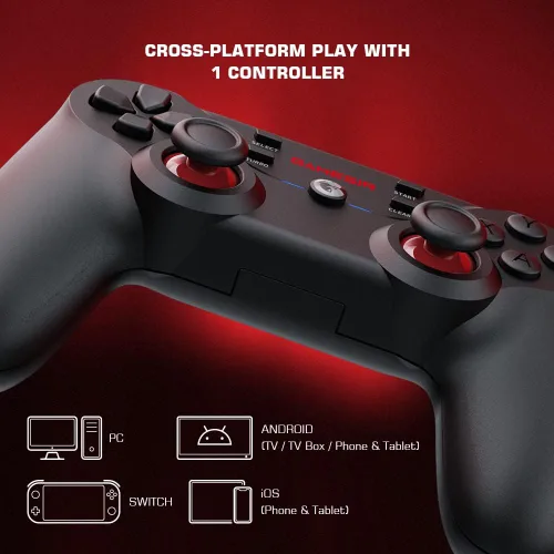 Vista 3 de GameSir T3s - Controlador inalámbrico para juegos para Windows PC, Android TV Box, iOS y Android