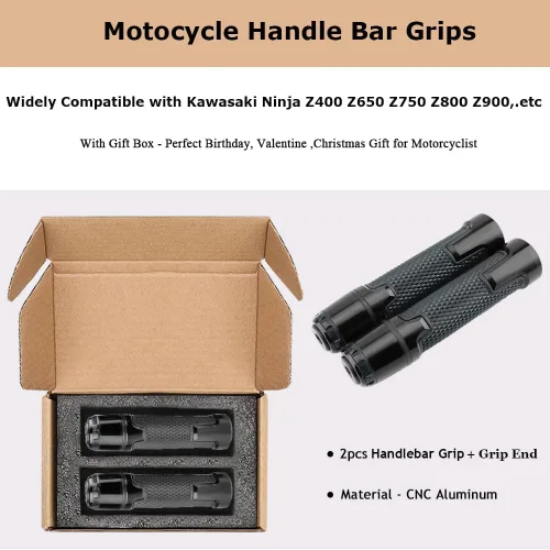 Vista 5 de 22mm 7/8" Set de Puntas de Empuñadura de Manillar de Motocicleta para Ninja 400 650R Z900 Z650 Z750 Z800 Z400 Z1000 ZX6R ZX10R ER6N - Negro