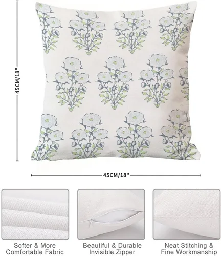 Vista 7 de Mughal - Funda de almohada estilo chinoiserie, funda de almohada asiática de 18 x 18 pulgadas, decoración rústica del hogar para sofá, sala