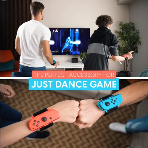 Vista 3 de TalkWorks Wrist Band Straps Compatible with Nintendo Switch - Wrist Straps for Just Dance 2023, 2022, 2021, 2020, 2019, 2018, 2015 - Joy-Con