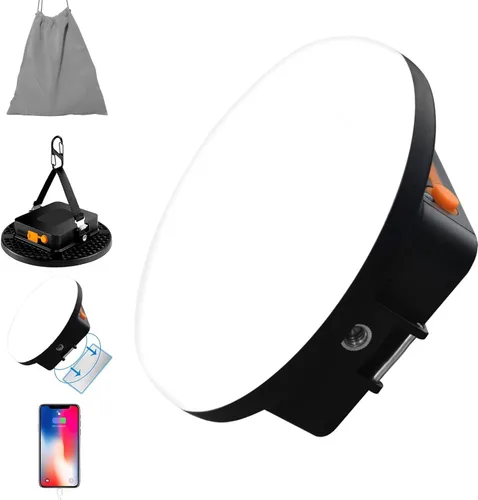Vista 10 de Linterna LED portátil de 3000 lúmenes, luz de 15 W con pantalla digital e imán, IPX5 impermeable, luces de tienda de campaña para padres, regalo