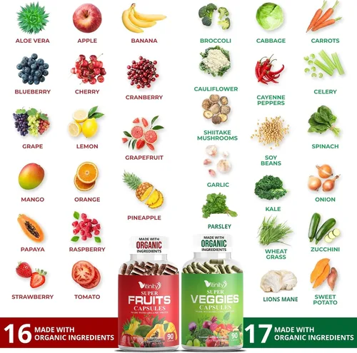 Vista 12 de VITINITY Super Greens - Gomitas multivitamínicas Hechas con 30 superalimentos reales, verduras, hierbas, frutas para adultos y niños para aumentar