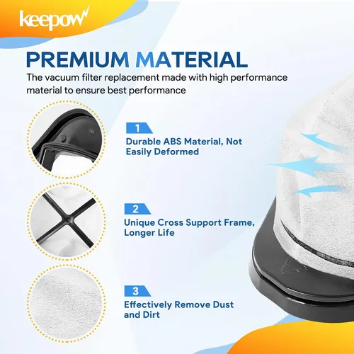 Vista 5 de KEEPOW Filtro de vacío de repuesto para aspiradora de mano inalámbrica Shark SV780 SV75Z SV728N SV726N, pieza de repuesto # XF769, XSB726N
