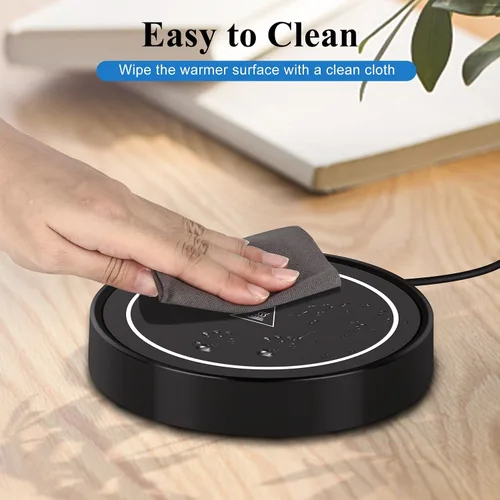 Vista 8 de Calentador de taza de café, calentadores de bebidas eléctricos para uso en escritorio de oficina y hogar, posavasos inteligente con termostato