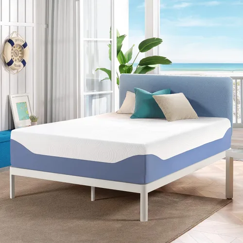 Vista 2 de Mellow Colchón de espuma viscoelástica con infusión de gel refrescante de 14 pulgadas, sueño firme medio y funda de tela transpirable, matrimonial