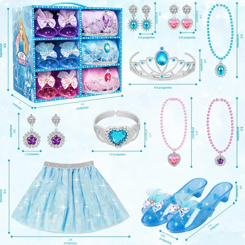 Vista 5 de LJZJ Princess Dress Up Toys & Jewelry Boutique, Girls Role Play Gift for 3+ Year Old Girl Toddler B-Day Party Favors