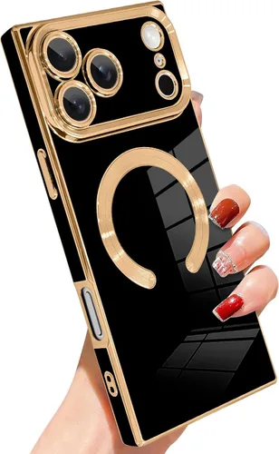 Vista 71 de SAKUULO - Funda magnética rectangular de lujo para iPhone 12 Pro Max, color negro