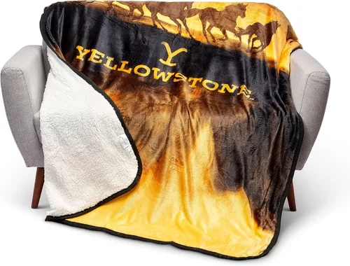 Vista 3 de Northwest Yellowstone - Manta Sherpa de seda táctil, 60 x 80 pulgadas, caballos salvajes