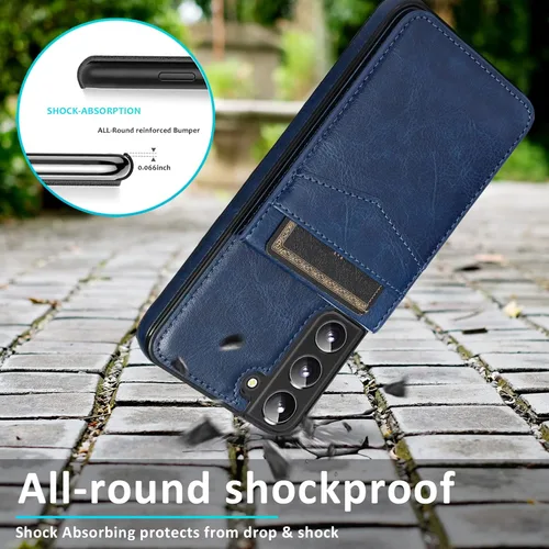 Vista 7 de Asuwish Funda de teléfono para Samsung Galaxy S22 Plus/S22+ con protector de pantalla de vidrio templado y tarjetero para tarjetas de crédito