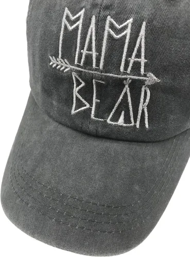 Vista 2 de Gorra de béisbol con diseño de Mama Bear para mujer, estilo vintage