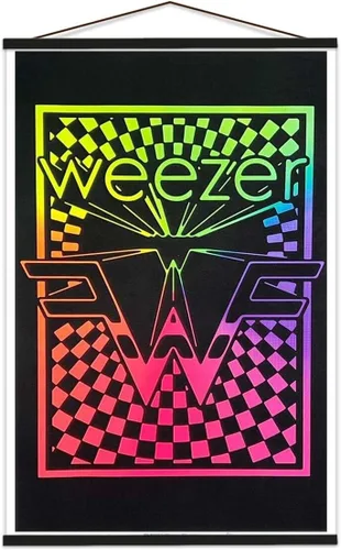Vista 8 de Scorpio Posters Weezer Logo – Flocado – Póster de luz negra – 23 x 35 pulgadas
