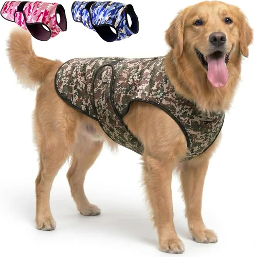 Vista 9 de Chaleco refrescante para perro, chaqueta de refrigeración de microfibra de 2 capas, azul, talla XS Longer cooling duration, balanced comfort, UV