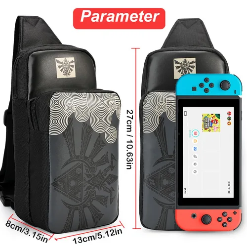 Vista 3 de Owngen Travel Bag for Nintendo SwitchLiteOLED, for Zelda Tears of the Kingdom Portable Sling Shoulder Crossbody Carrying Storage Accessories