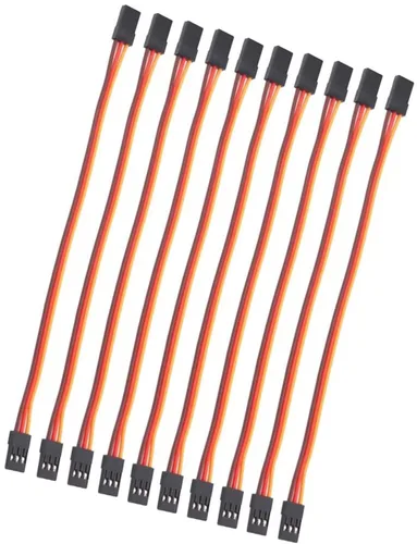 Vista 5 de Cable de extensión servo de 3 pines de 3.9 in, 3.93 pulgadas, hembra a macho, conector de cable JR para control remoto de aviones de automóvil RC