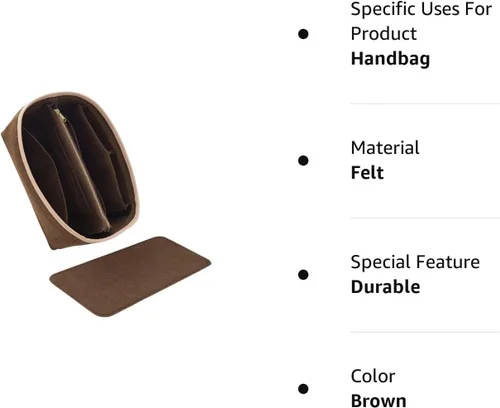 Vista 8 de Organizador de bolsos y modelador de base para Speedy 30 & Neverfull mm, organizador de bolsas de fieltro para bolsos con cremallera de metal bolsa
