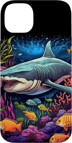 Vista 15 de iPhone 16 Tiger Shark Sea Ocean Underwater Shark Lover Case