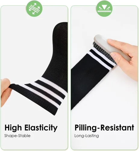 Vista 4 de Century Star Calcetines de fútbol de algodón para niños y jóvenes, calcetines de tubo suave, hasta la rodilla, calcetines deportivos largos